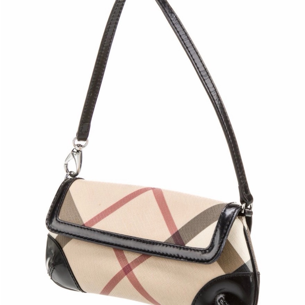 AUTH Burberry Nova Check Black and Cream Shoulder Bag - Picture 4 of 13